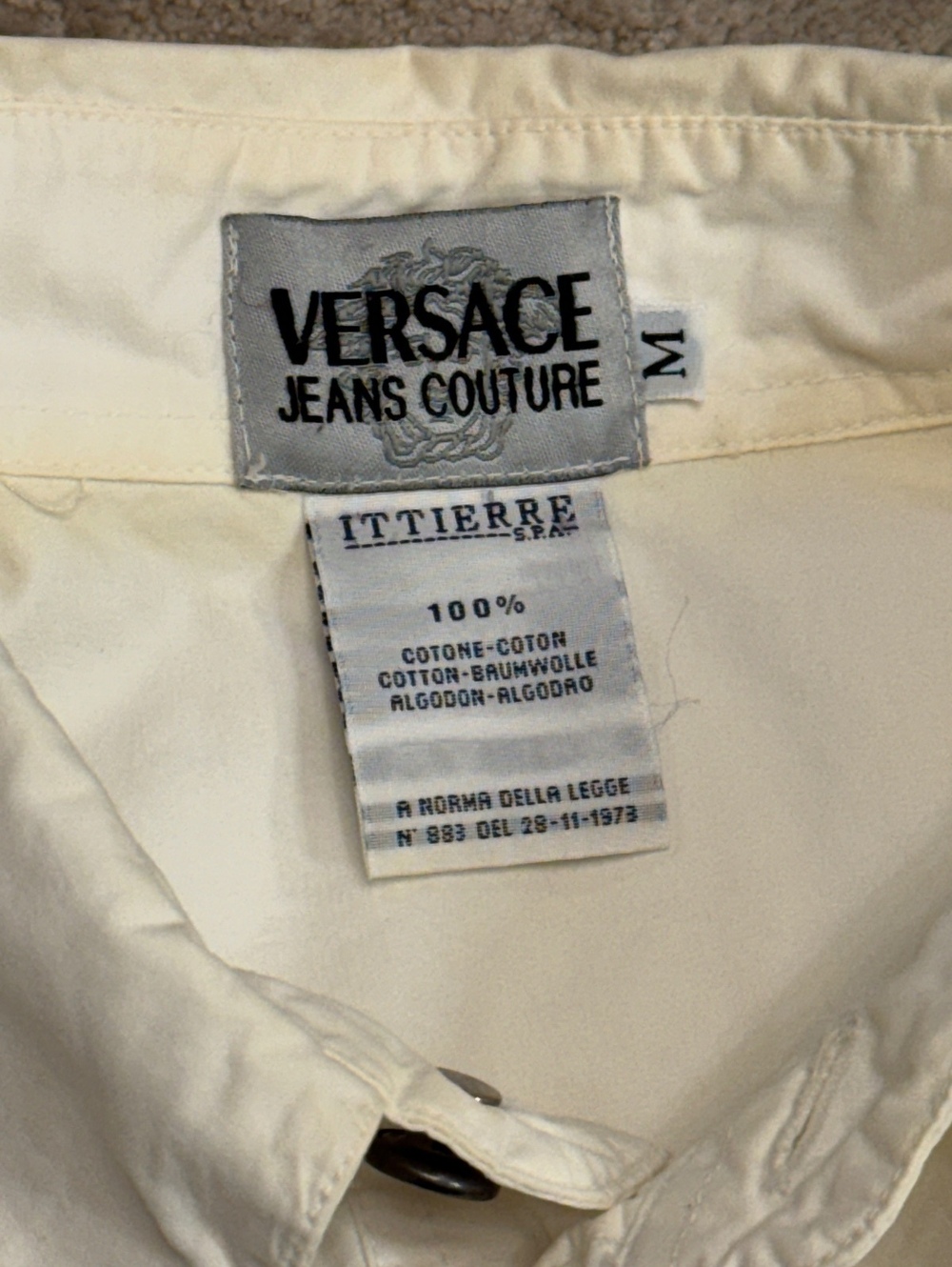 Vintage 90s Versace Jeans Couture Ittierre Shirt M Italy Medusa Buttons